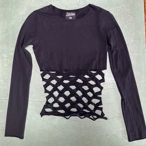 Vintage Jean Paul Gaultier black long sleeve, one size.